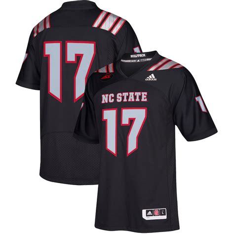 nc state wolfpack adidas black 2018 18 replica football jersey|north carolina state football jersey.